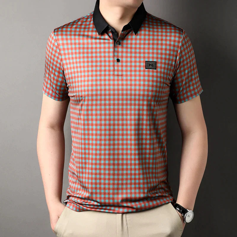 Camisa Polo Masculina Xadrez Elegance